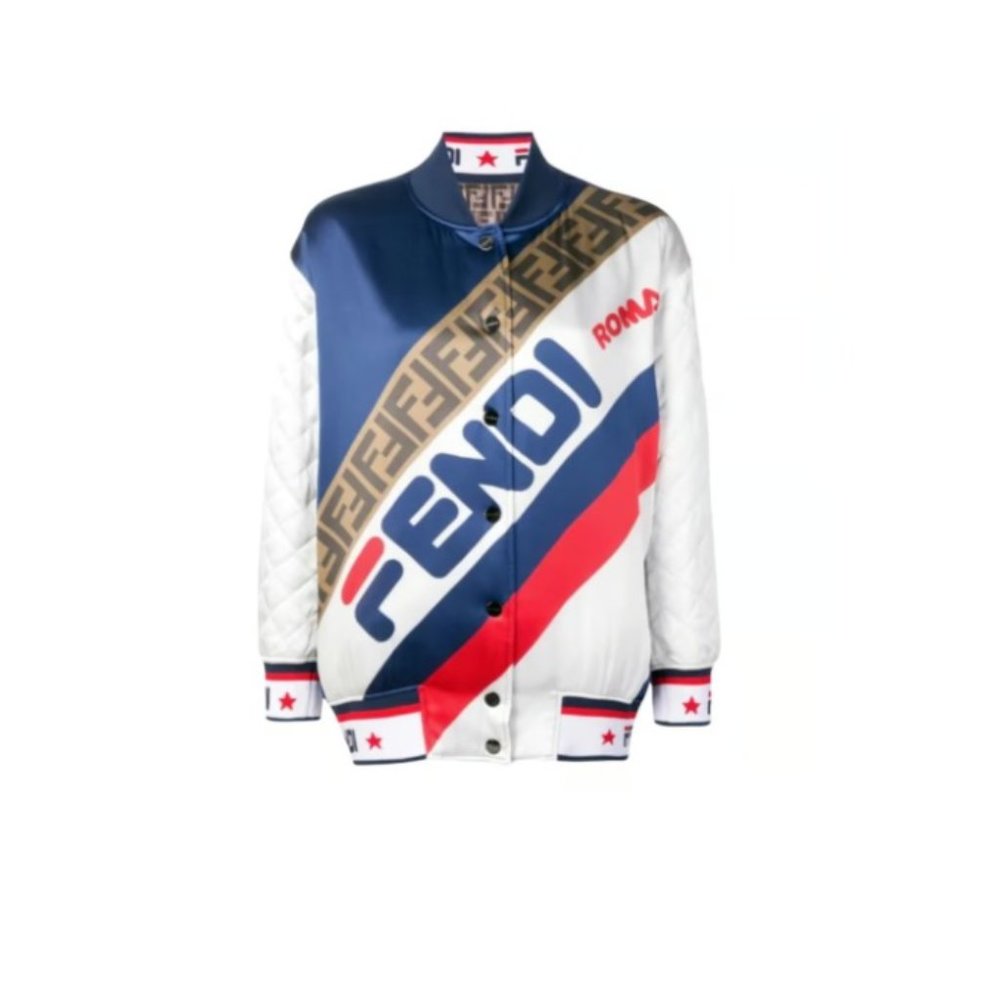 FENDI MANIA REVERSIBLE SILK "FF" SIGNATURE LOGO SIZE 8